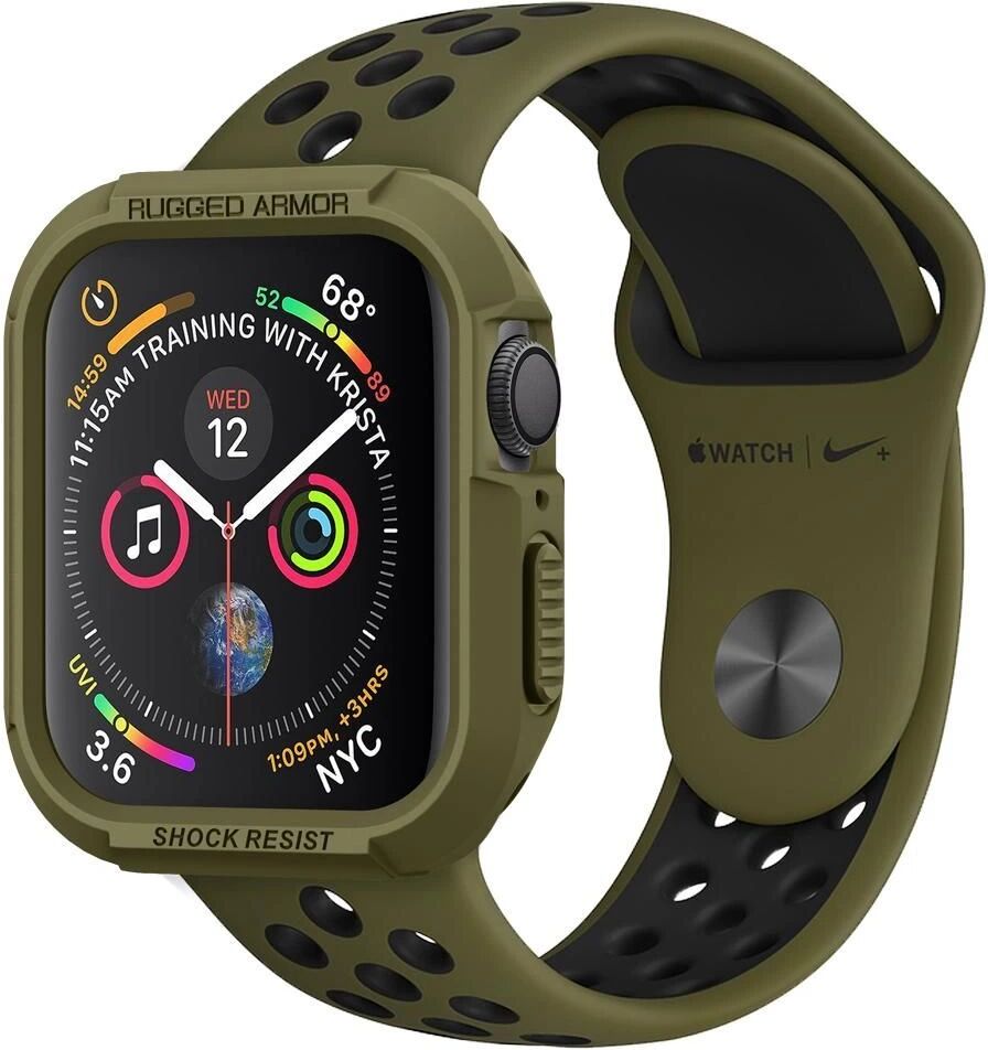 Spigen Ochranný kryt pro Apple Watch 44mm / 45mm - Spigen, Rugged Armor Green