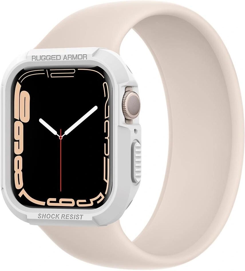 Spigen Pouzdro / kryt pro Apple Watch 44mm / 45mm - Spigen, Rugged Armor White