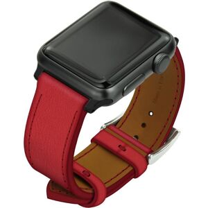 Noreve Lederarmband für Apple Watch Rouge troupelenc Uhrengehäuse - Einlagen 42 / 44 / 45 mm schwarz + silberne Dornschliesse