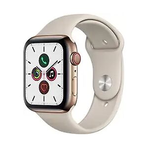 Apple Watch Series 5 44 mm Edelstahlgehäuse gold am Sportarmband stein [Wi-Fi + Cellular]