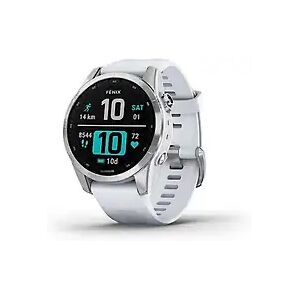 Garmin Fenix 7S 42 mm silber am Silikonarmband weiß [Wi-Fi]A1