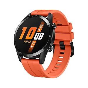 Huawei Watch GT 2 46 mm schwarz am Silikonarmband sunset orangeA1