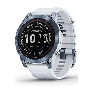 Garmin Fenix 7 47 mm blau am Silikonarmband weiß [Wi-Fi, Sapphire Solar Edition]A1