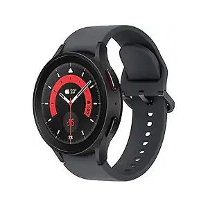 Samsung Galaxy Watch5 Pro 45 mm Titangehäuse black titanium am Sportarmband M/L graphite [Wi-Fi]
