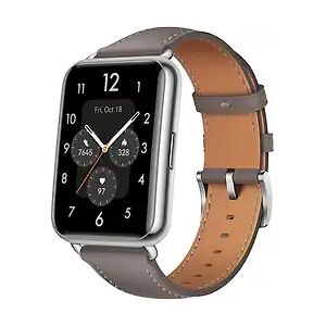 Huawei Watch FIT 2 Classic 20 mm silber am Lederarmband grau