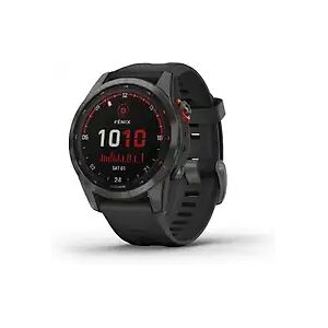 Garmin Fenix 7S 42 mm schiefergrau am Silikonarmband schwarz [Wi-Fi, Solar Edition]