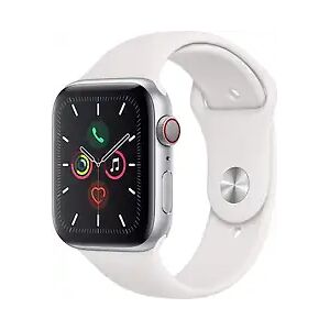 Apple Watch Series 5 44 mm Aluminiumgehäuse silber am Sportarmband weiß [Wi-Fi + Cellular]A1