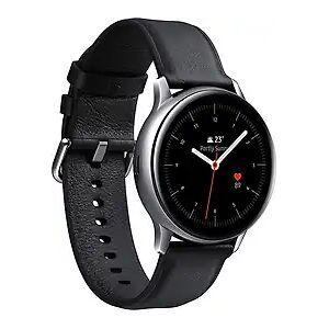 Samsung Galaxy Watch Active2 40 mm Edelstahlgehäuse silber am Lederarmband black [Wi-Fi + 4G]A1