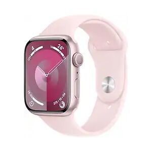 Apple Watch Series 9 45 mm Aluminiumgehäuse rosé am Sportarmband M/L hellrosa [Wi-Fi]A1