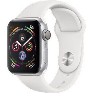 Apple Watch Series 4 (2018)   40 mm   Aluminium   GPS   silber   Sportarmband weiß