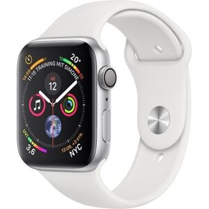 Apple Watch Series 4 (2018)   44 mm   Aluminium   GPS   silber   Sportarmband weiß