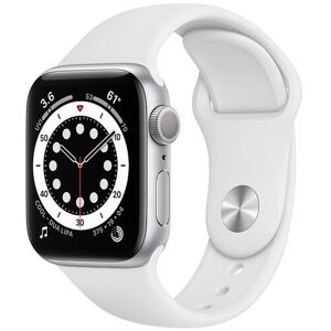 Apple Watch Series 6 Aluminium 40 mm (2020)   GPS   silber   Sportarmband weiß