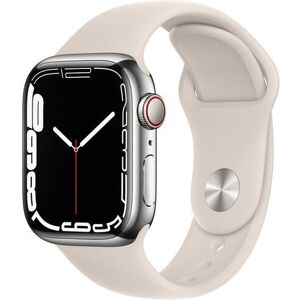 Apple Watch Series 7 Edelstahl 41 mm (2021)   GPS   silber   Sportarmband Polarstern