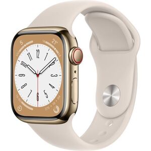 Apple Watch Series 8 Edelstahl 41 mm (2022)   GPS + Cellular   gold   Sportarmband Polarstern