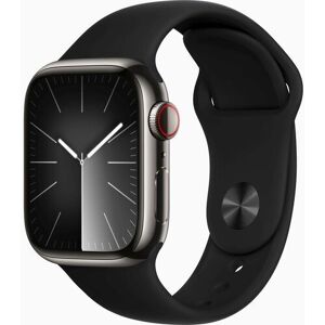 Apple Watch Series 8 Edelstahl 41 mm (2022)   GPS + Cellular   graphit   Sportarmband schwarz