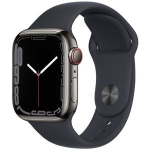 Apple Watch Series 7 Edelstahl 41 mm (2021)   GPS + Cellular   graphit   Sportarmband Mitternachtsblau