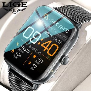 Lige Unisex-Smartwatch Mit Anruferinnerung, Voller Touchscreen, Sport-Fitnessuhr, Ip67, Wasserdicht, Für Android Ios, Smartwatch Für Herren + Box