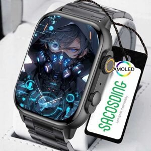 Sacosding Smart Watch Sacosding Hk95 Smartwatch Für Herren, Individuelles Zifferblatt, 1,96 Zoll Hd Amoled-Bildschirm, Nfc-Bluetooth-Anruf-Smartwatch Für Android Ios