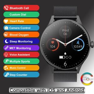 Sacosding Smart Watch 2023 Anruf Smart Uhr Frauen Männer Smartwatch Für Android Ios Wasserdichte Bluetooth Musik Uhren Full Touch Armband Uhr