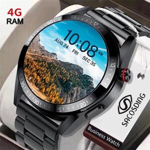 Sacosding Smart Watch Sacosding Neue Smartwatch Für Herren, 4g-Speicher, Lokaler Musik-Player, 1,43 Zoll Amoled-Bildschirm, Bluetooth-Anruf, Sport-Mann-Smartwatch Für Android Ios