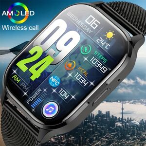 Amoled Smart Watch, 2.01-inch Screen Full Touch Screen Smartwatch With Wireless Calls, Multiple Sports Modes, Step Calorie Pedometer , Smartwatch For Android , Gift For Men & Women