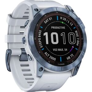 Garmin - fēnix® 7X Sapphire Solar steinweiss blau titan