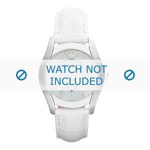 Giorgio Armani Uhrenarmband AR1669 Leder Weiss 18mm + weiße nähte