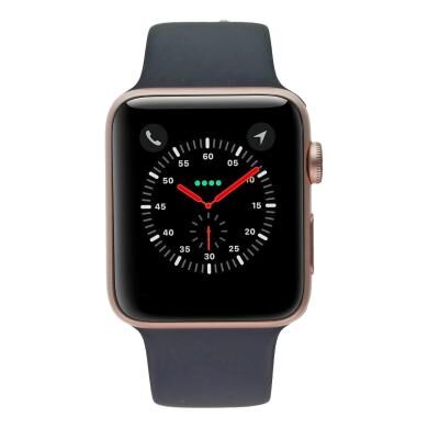 Apple Watch (Series 2) 42mm Aluminiumgehäuse Rosegold mit Sportarmband mitternachtsblau Aluminium Rosegold