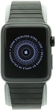 Apple Watch Series 2 Edelstahlgehäuse 42mm schwarz mit Gliederarmband schwarz edelstahl spaceschwarz