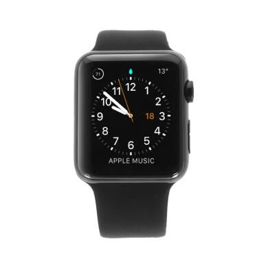 Apple Watch Series 1 Edelstahlgehäuse schwarz 42mm mit Sportarmband schwarz edelstahl spaceschwarz