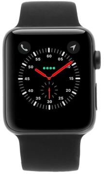 Apple Watch Series 3 Aluminiumgehäuse grau 42mm mit Sportarmband schwarz (GPS + Cellular) aluminium grau