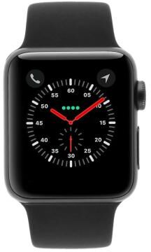 Apple Watch Series 3 Aluminiumgehäuse grau 38mm mit Sportarmband schwarz (GPS + Cellular) aluminium grau