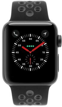 Apple Watch Series 2 Aluminiumgehäuse dunkelgrau 38mm mit Nike+ Sportarmband schwarz/grau aluminium dunkelgrau