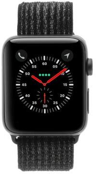 Apple Watch Series 3 Aluminiumgehäuse grau 42mm mit Sport Loop schwarz (GPS + Cellular) aluminium grau