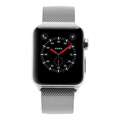 Apple Watch Series 3 Edelstahlgehäuse silber 38mm mit Milanaise-Armband silber (GPS + Cellular) edelstahl silber