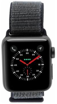 Apple Watch Series 3 Aluminiumgehäuse spacegrey 38mm mit Nike+ Sport Loop grau/blau (GPS + Cellular) aluminium spacegrau