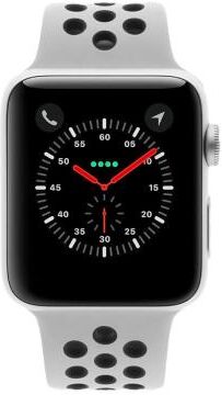 Apple Watch Series 3 Aluminiumgehäuse silber 42mm mit Nike+ Sportarmband pure platinum/schwarz (GPS+Cellular) aluminium silber