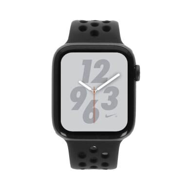 Apple Watch Series 4 Nike+ Aluminiumgehäuse grau 44mm mit Sportarmband anthrazit/schwarz (GPS + Cellular) aluminium grau