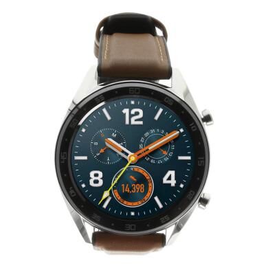 Huawei Watch GT silber mit Lederarmband braun silber