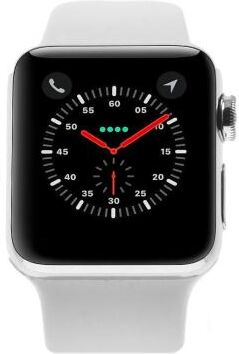 Apple Watch Series 2 Edelstahlgehäuse silber 38mm mit Sportarmband weiss edelstahl silber