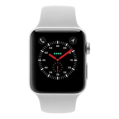 Apple Watch Series 3 Aluminiumgehäuse silber 42mm mit Sportarmband wei√ü (GPS + Cellular) aluminium silber