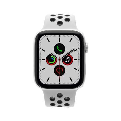 Apple Watch Series 5 Nike+ Aluminiumgehäuse silber 44mm mit Sportarmband platinum/schwarz (GPS) silber