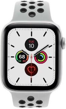 Apple Watch Series 5 Nike+ Aluminiumgehäuse silber 44mm mit Sportarmband platinum/schwarz (GPS + Cellular) silber