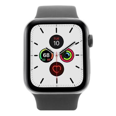 Apple Watch Series 5 Edelstahlgehäuse black 44mm mit Sportarmband black (GPS + Cellular) schwarz