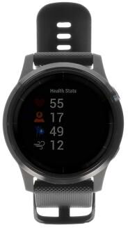 Garmin Vivoactive 4 Edelstahlgehäuse schwarz 44mm mit Silikonarmband schwarz schwarz