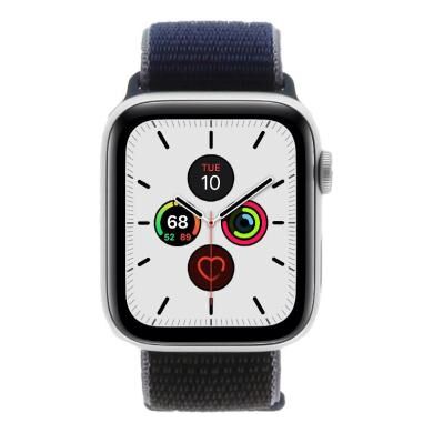 Apple Watch Series 5 Aluminiumgehäuse silber 44mm mit Sport Loop mitternachtsblau (GPS) silber