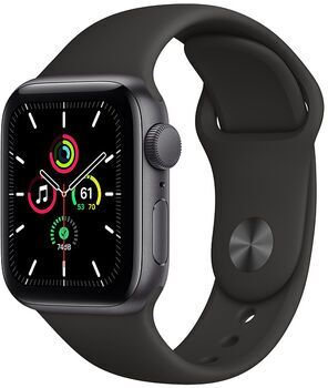 Apple Wie neu: Apple Watch SE Aluminium 40mm   WiFi   spacegrau   Sportarmband Schwarz