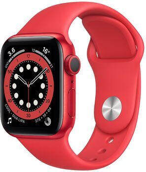 Apple Wie neu: Apple Watch Series 6 Aluminium 40mm   Aluminium   GPS   rot   Sportarmband Rot