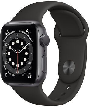 Apple Wie neu: Apple Watch Series 6 Aluminium 40mm   Aluminium   GPS   spacegrau   Sportarmband Schwarz