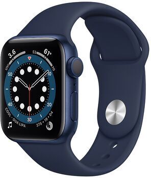 Apple Wie neu: Apple Watch Series 6 Aluminium 40mm   Aluminium   GPS   blau   Sportarmband Dunkelmarine